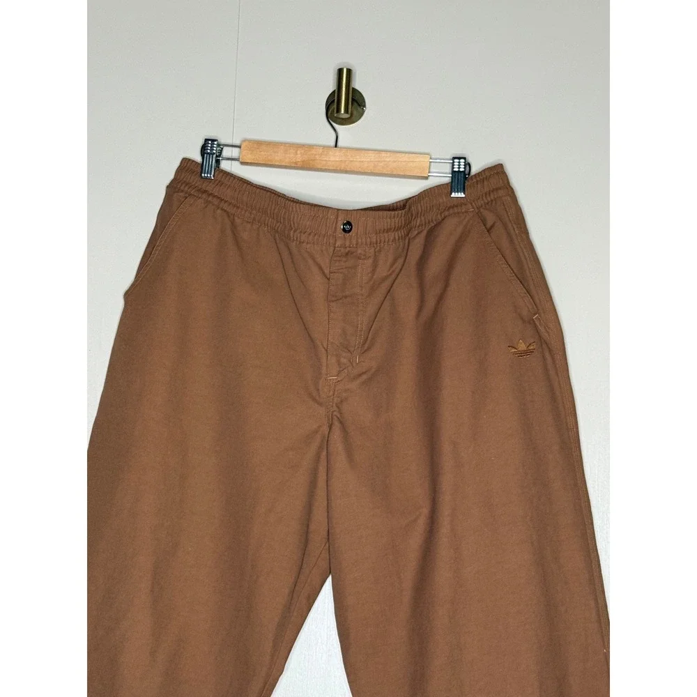 Adidas Skateboarding Chino Pants Mens XL Brown Elastic Relaxed Straight Leg - Picture 2 of 8